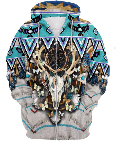 Butterfly & Buffalo Skull - Welcome Native Spirit