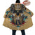 Native Eagle Pattern Horn Button Long Fleece Windbreaker WCS