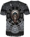 Skull Chief Pattern Native American All Over Printed Shirt WCS