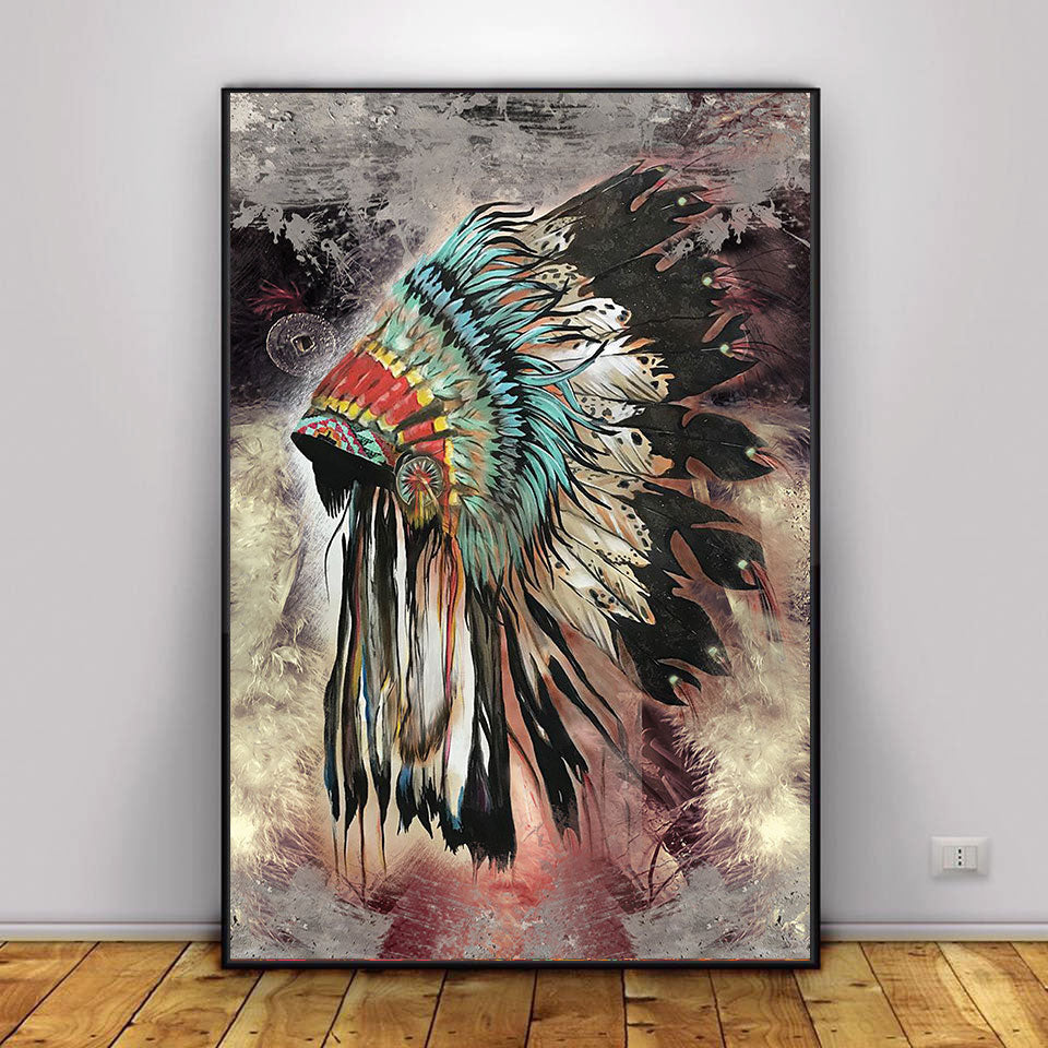 The Beautiful Native Headdress Poster/Canvas