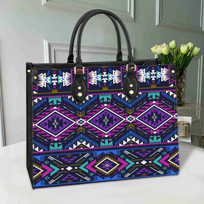 Purple Tribe Pattern Leather Bag WCS