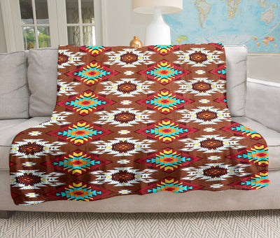 Brown Pattern Fleece Blanket WCS