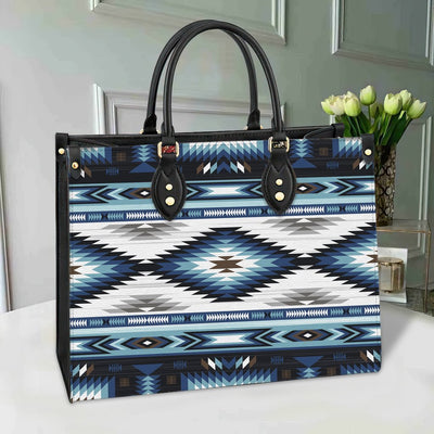 Blue Colors Pattern Leather Bag WCS