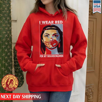 I Wear Red For My Grandchildren MMIW Unisex T-Shirt/Hoodie/Sweatshirt