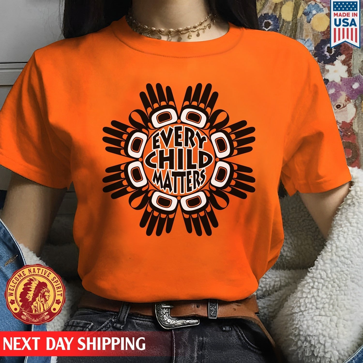 Every Child Matters Circle Hand Black For Orange Shirt Day Unisex T-Shirt/Hoodie/Sweatshirt