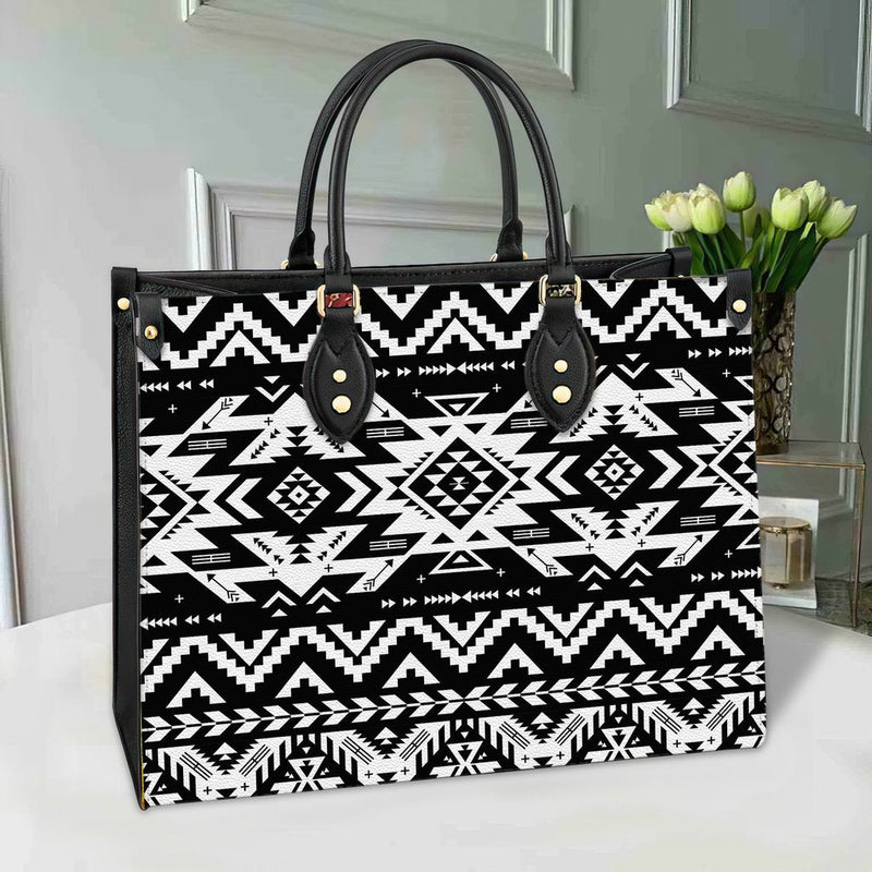 Black Pattern Native Leather Bag WCS