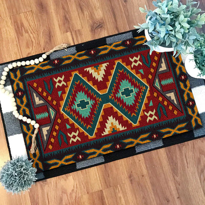 Native Red Yellow Pattern Native Doormat