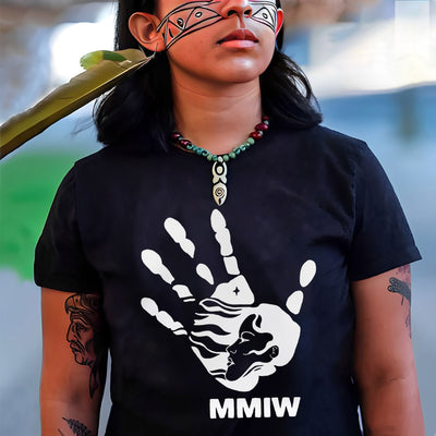 MMIW I Wear Red , No More Stolen Sisters Sweat Shirts White Hand Unisex T-Shirt/Hoodie/Sweatshirt