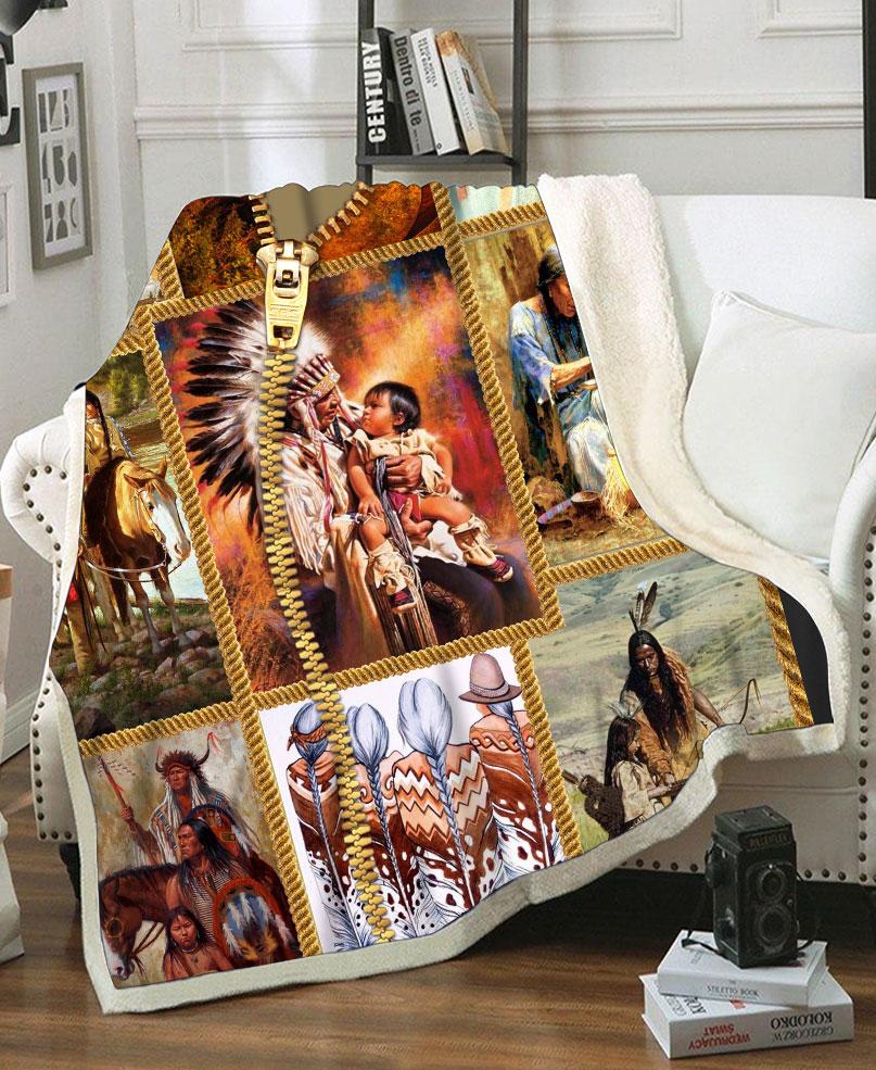 Indigenous Family Fleece Blanket WCS