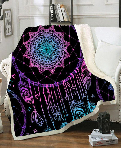 Dreamcatcher Purple Fleece Blanket WCS