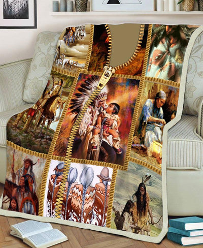 Indigenous Family Fleece Blanket WCS