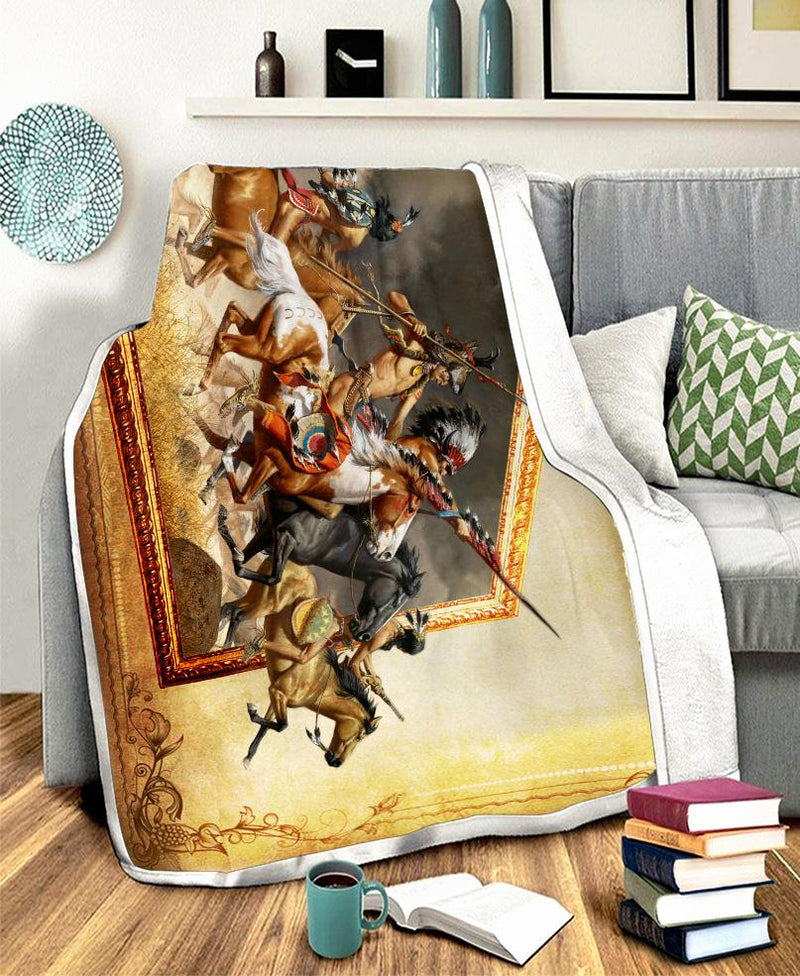 Native Warriors Art Fleece Blanket WCS