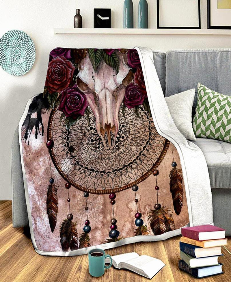 Dreamcatcher Rose Fleece Blanket WCS