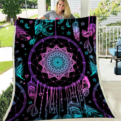 Dreamcatcher Purple Fleece Blanket WCS