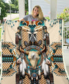 Buffalo Head Motifs Fleece Blanket WCS