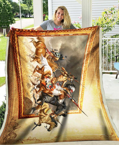 Native Warriors Art Fleece Blanket WCS