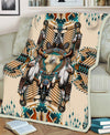 Buffalo Head Motifs Fleece Blanket WCS