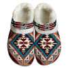 Unisex Pattern Fleece Clog Shoes For Women and Men Native American Style