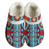 Unisex Pattern Fleece Clog Shoes For Women and Men Native American Style