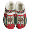 Unisex Red Pattern Fleece Clog Shoes For Women and Men Native American Style