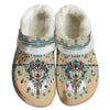 Unisex Pattern Fleece Clog Shoes For Women and Men Native American Style