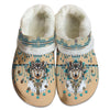 Unisex Pattern Fleece Clog Shoes For Women and Men Native American Style