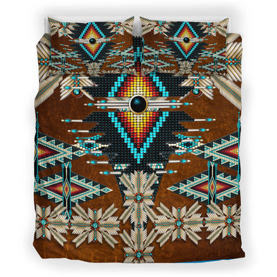 Turiquoise Native Indian Pattern Feather Native Pattern Brown Bedding Set WCS