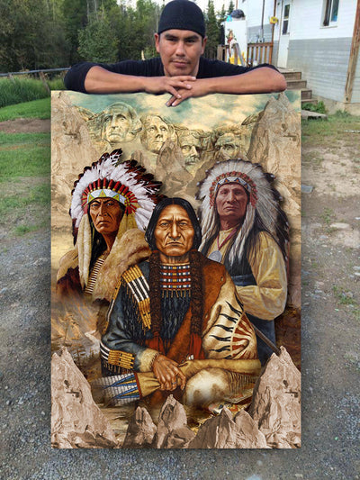 The Three Native American Chief Portrait Poster/Canvas