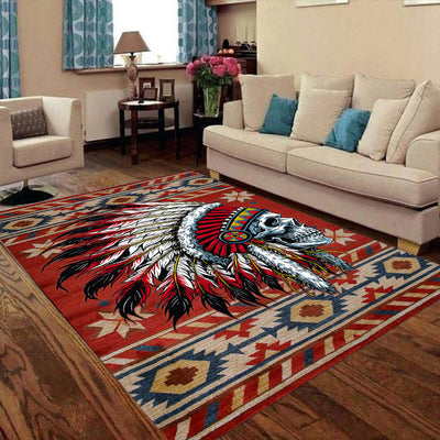 Red skull Native American Rug WCS