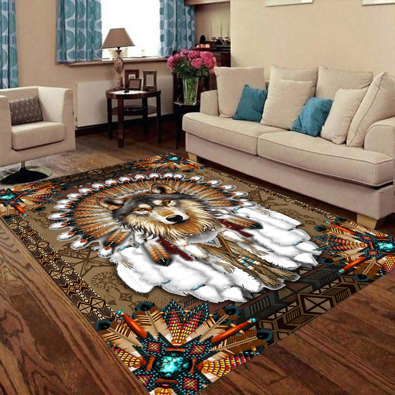 Wolf Native American Rug WCS