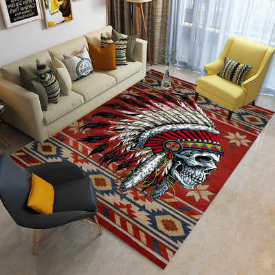 Red skull Native American Rug WCS