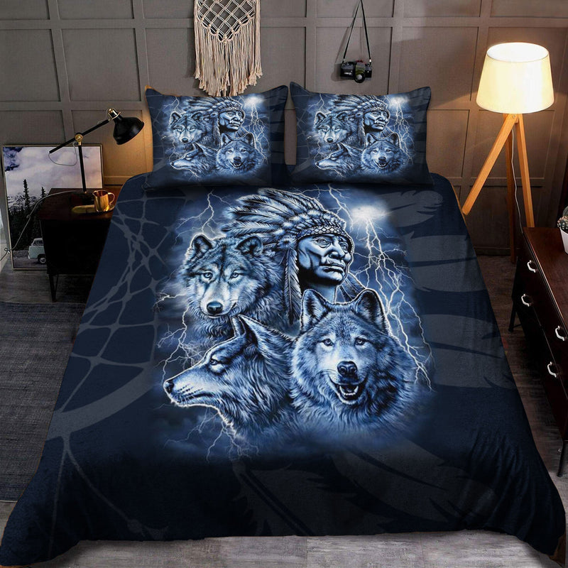 Native Three Wolves Bedding Set WCS