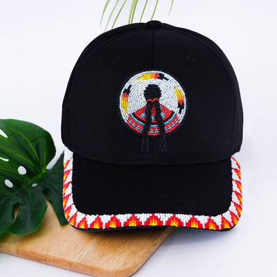 SALE OFF 50% - MMIW Indigenous Women Cotton Unisex Baseball Cap With Beaded Patch Brim Native American Style