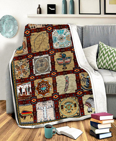 Indigenous Cultural Symbols Fleece Blanket WCS