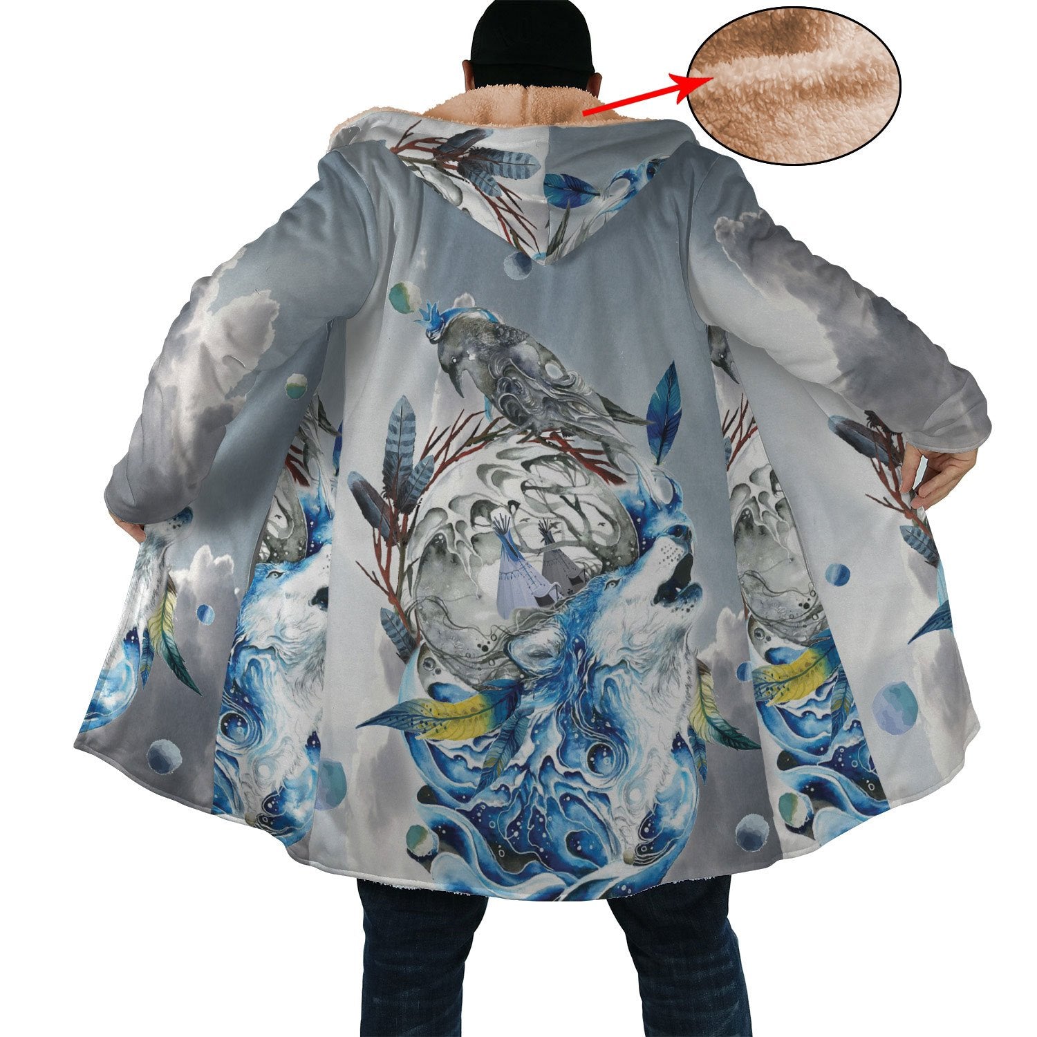 Light Blue Native Cloak - Native American Pride Shop