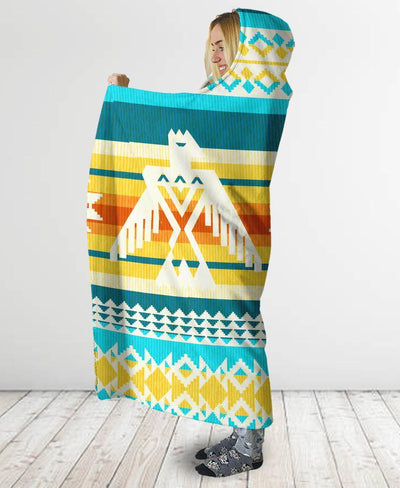 Border Pattern Hooded Blanket WCS