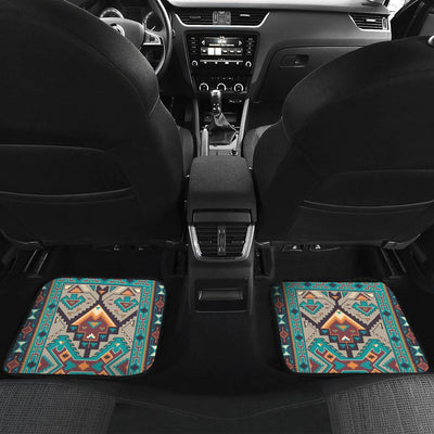 Tribe Blue Pattern Front And Back Car Mats WCS