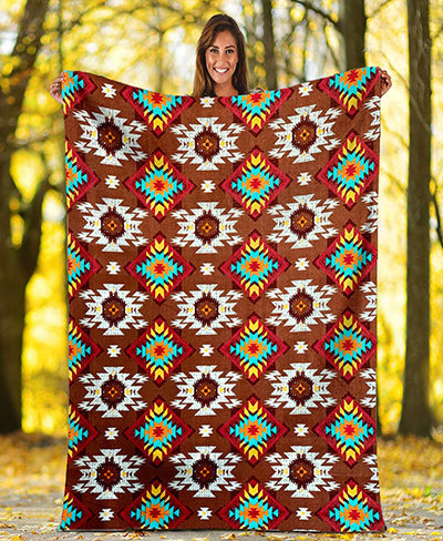 Brown Pattern Fleece Blanket WCS