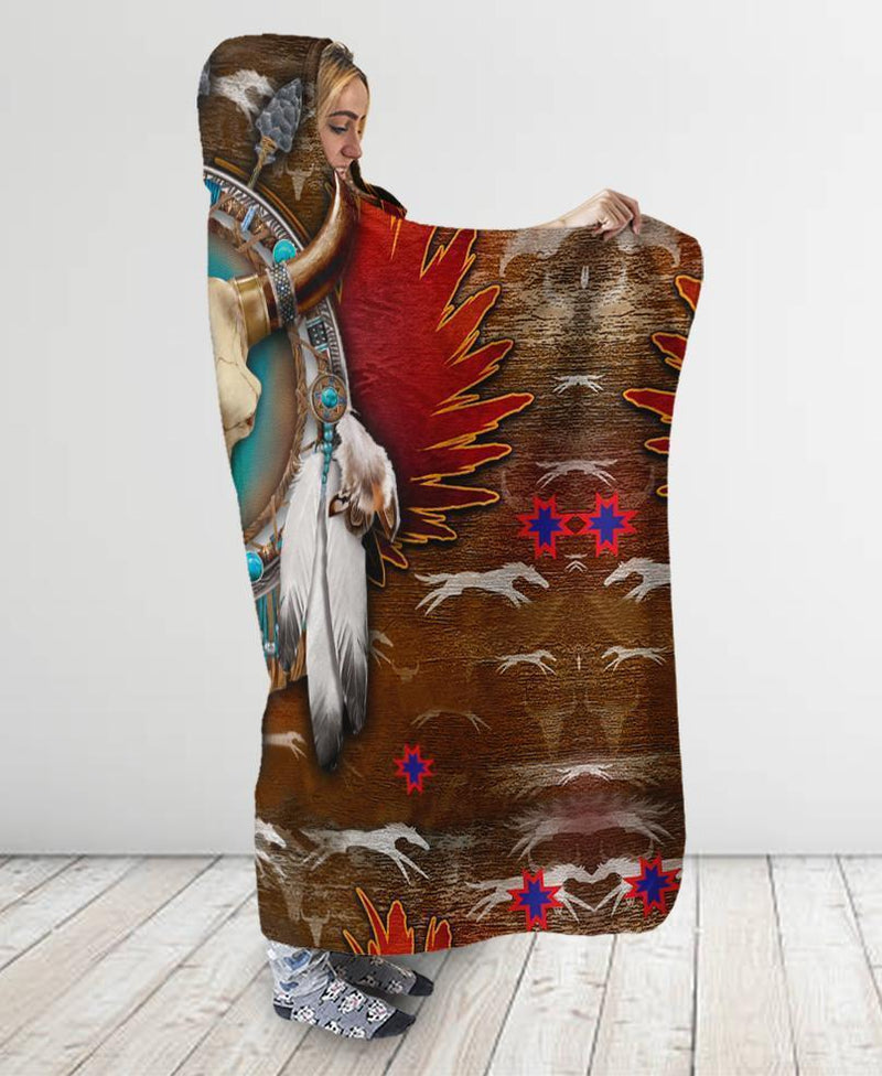 Native Buffalo Hooded Blanket WCS