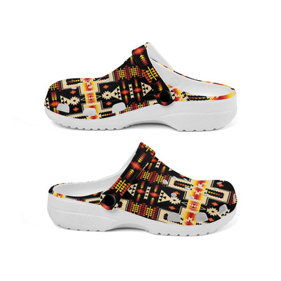 Fleece Unisex Dark Pattern Clog Shoes For Women and Men Native American Style