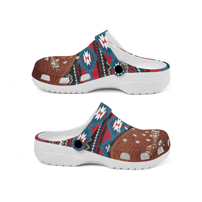 Fleece Unisex Pattern Clog Shoes For Women and Men Native American Style