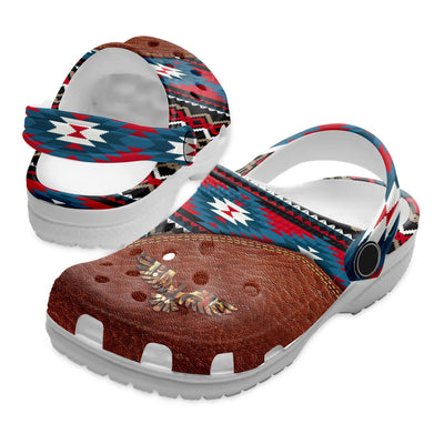 Fleece Unisex Pattern Clog Shoes For Women and Men Native American Style