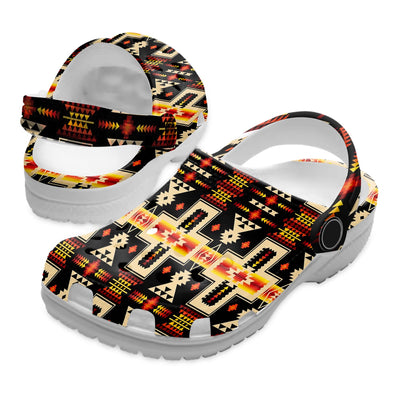 Fleece Unisex Dark Pattern Clog Shoes For Women and Men Native American Style