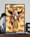 Buffalo Head Skull Feather Mark Poster/Canvas