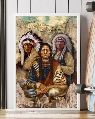 The Three Native American Chief Portrait Poster/Canvas