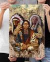 The Three Native American Chief Portrait Poster/Canvas