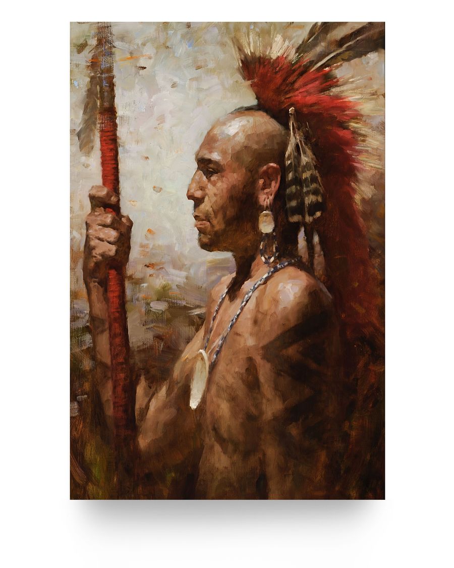 Abstract Native indian Feathered Poster/Canvas