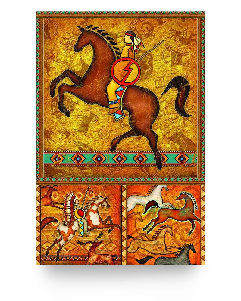 The Orange Native American Horse Poster/Canvas