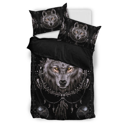 Black Native Wolf Bedding Set WCS