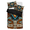 Turiquoise Native Indian Pattern Feather Native Pattern Brown Bedding Set WCS